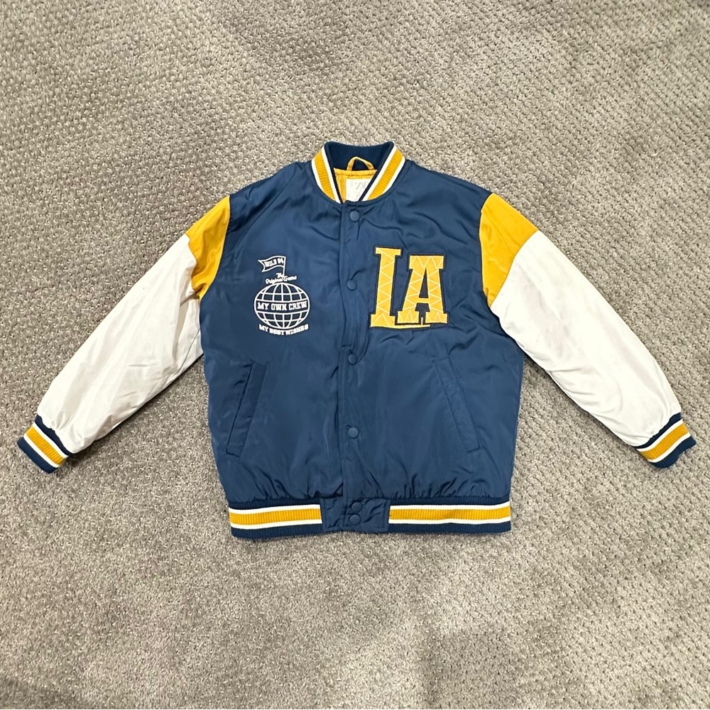 Zara Kids Blue and Yellow Puffer Jacket